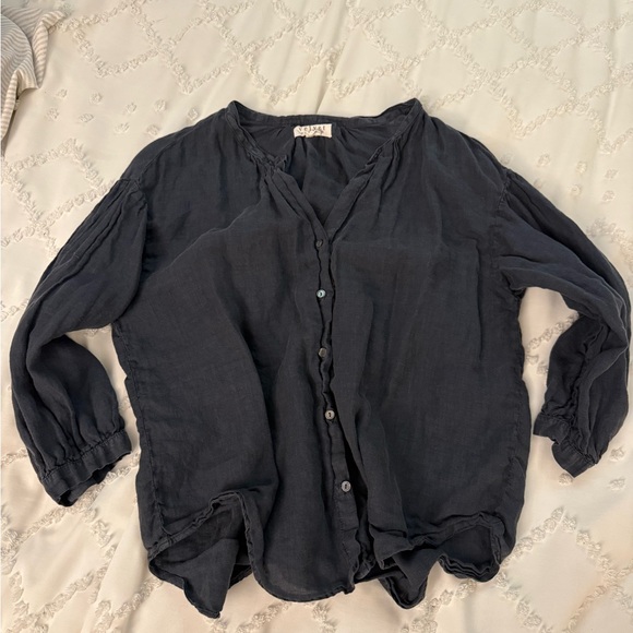Velvet by Graham & Spencer Linen Button-Down Shirt - Picture 1 of 6